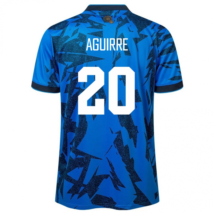 Kids Football El Salvador Jonathan Aguirre #20 Blue Home Jersey 24-26 T-Shirt Za