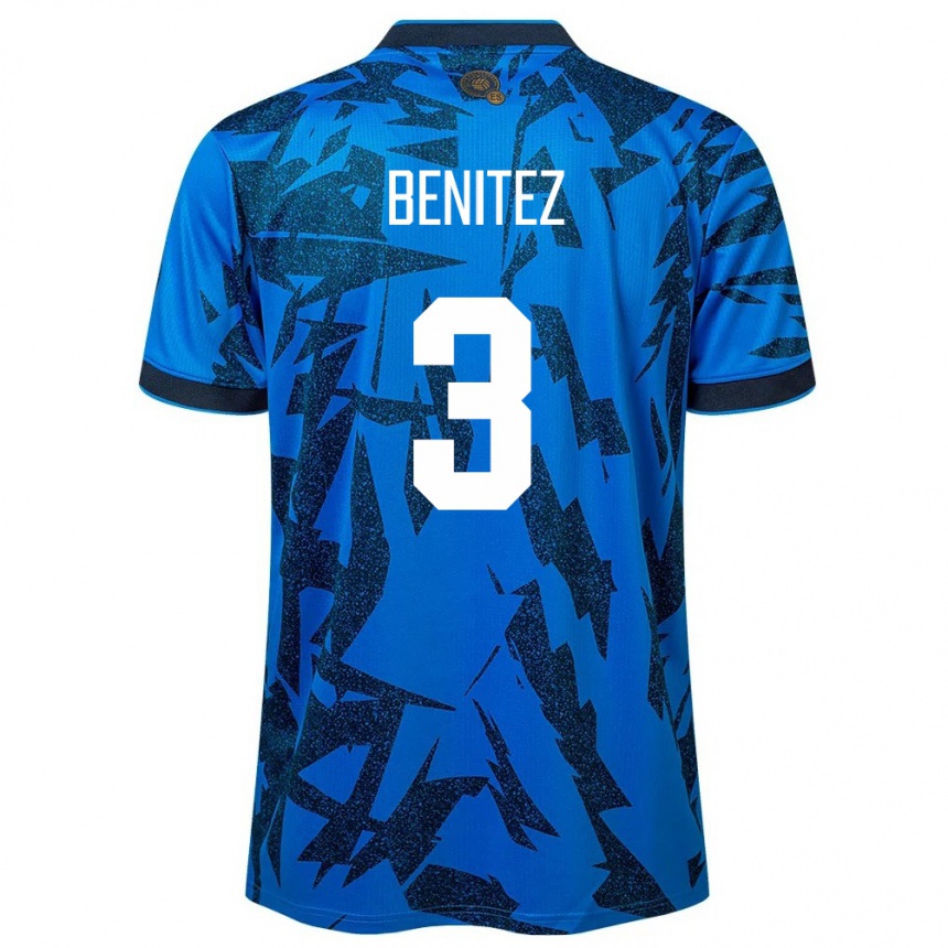 Kids Football El Salvador Carolina Benitez #3 Blue Home Jersey 24-26 T-Shirt Za