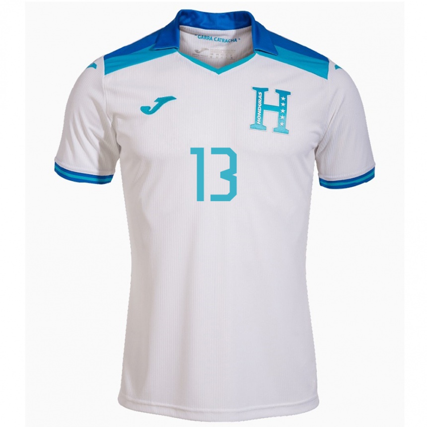 Kids Football Honduras Maikol Morales #13 White Home Jersey 24-26 T-Shirt Za