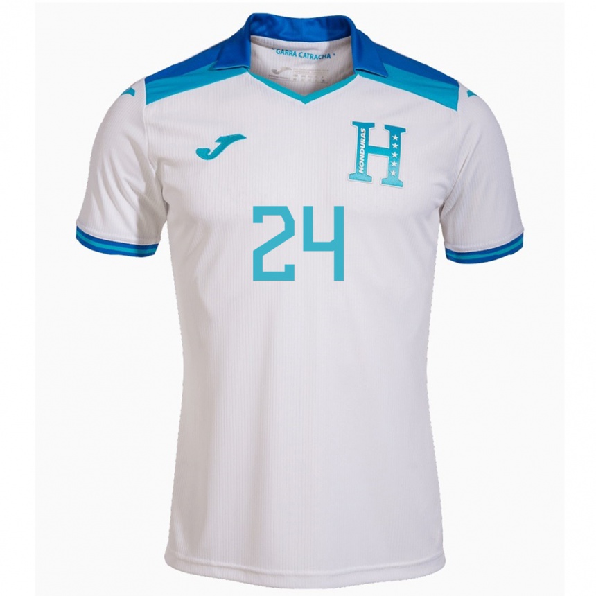 Kids Football Honduras Daniel Carter #24 White Home Jersey 24-26 T-Shirt Za