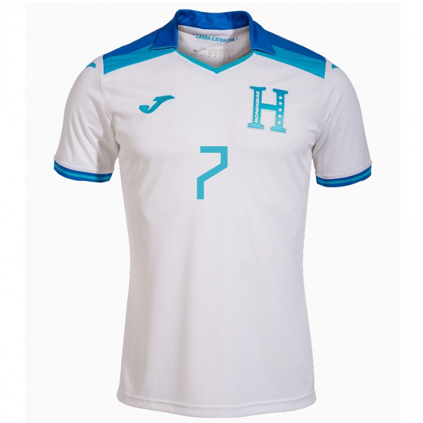 Kids Football Honduras José Pinto #7 White Home Jersey 24-26 T-Shirt Za