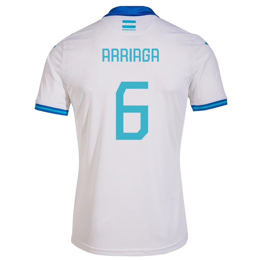 Kids Football Honduras Javier Arriaga #6 White Home Jersey 24-26 T-Shirt Za