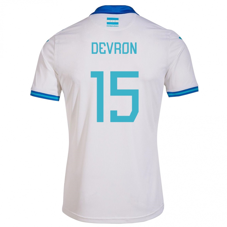 Kids Football Honduras Devron García #15 White Home Jersey 24-26 T-Shirt Za