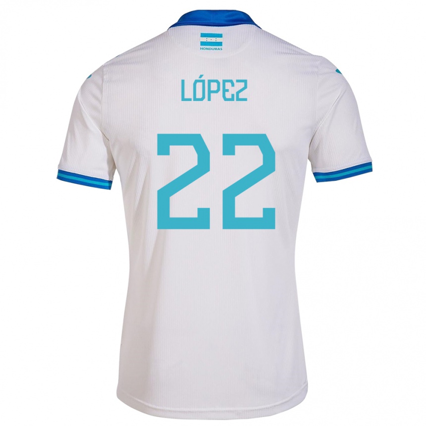 Kids Football Honduras Luis López #22 White Home Jersey 24-26 T-Shirt Za