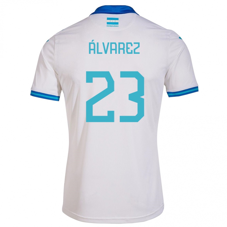 Kids Football Honduras Jorge Álvarez #23 White Home Jersey 24-26 T-Shirt Za