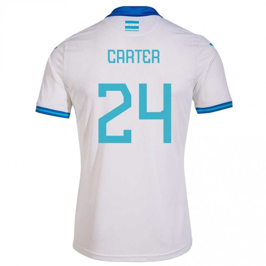 Kids Football Honduras Daniel Carter #24 White Home Jersey 24-26 T-Shirt Za