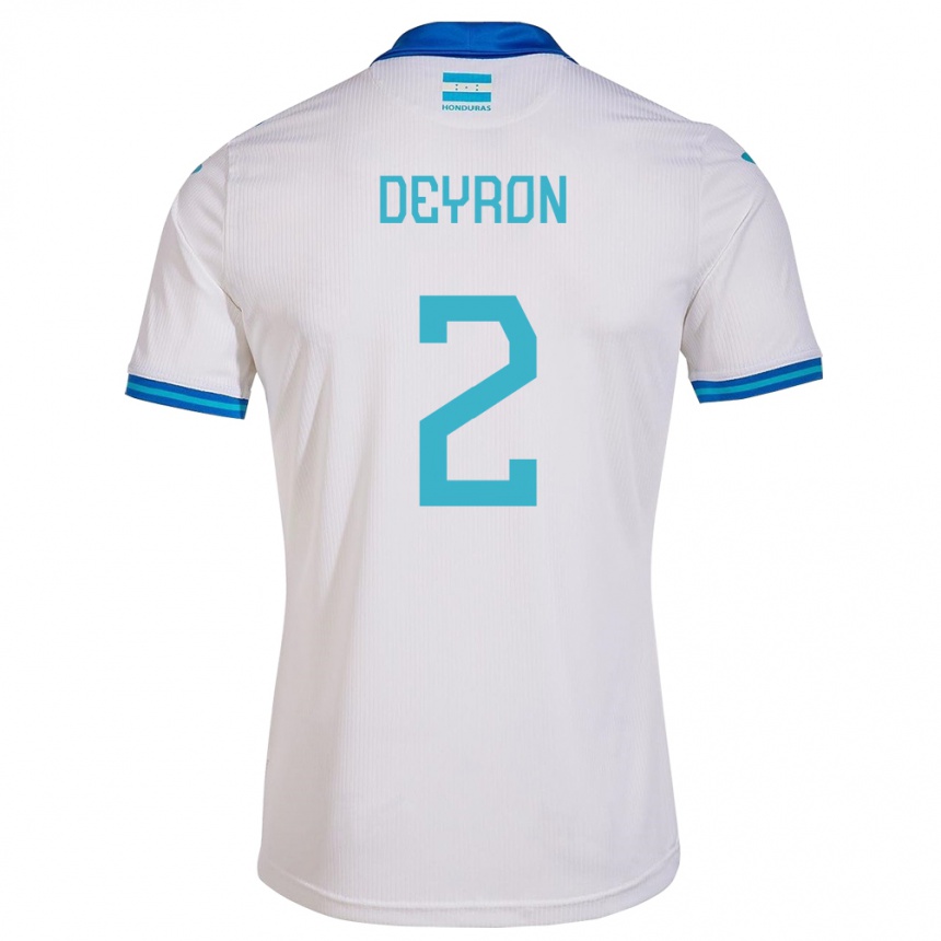 Kids Football Honduras Deyron Martínez #2 White Home Jersey 24-26 T-Shirt Za