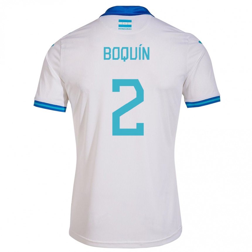 Kids Football Honduras Stiven Boquín #2 White Home Jersey 24-26 T-Shirt Za