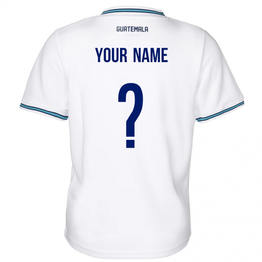 Kids Football Guatemala Your Name #0 White Home Jersey 24-26 T-Shirt Za