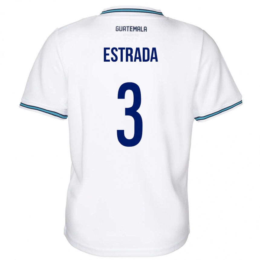 Kids Football Guatemala Carlos Estrada #3 White Home Jersey 24-26 T-Shirt Za