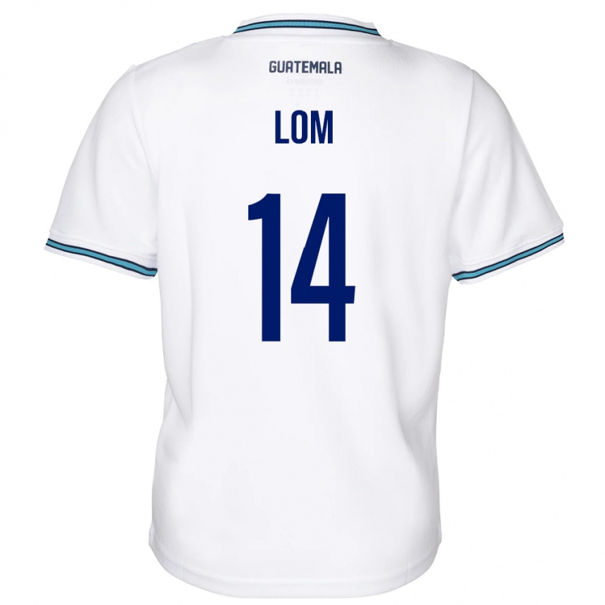 Kids Football Guatemala Darwin Lom #14 White Home Jersey 24-26 T-Shirt Za