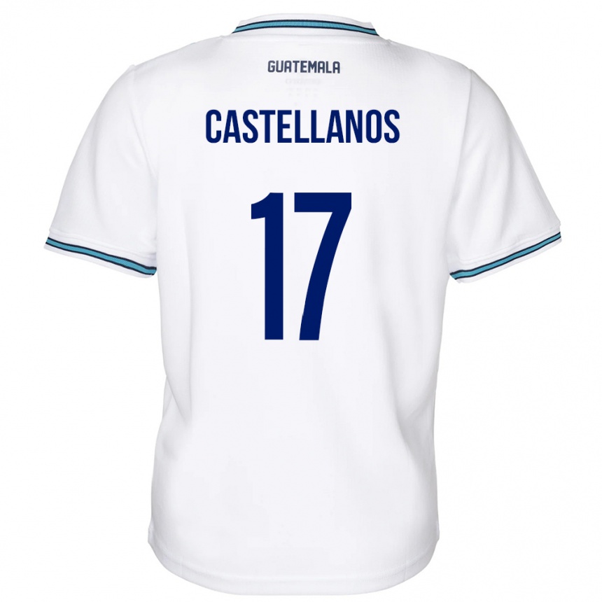 Kids Football Guatemala Óscar Castellanos #17 White Home Jersey 24-26 T-Shirt Za