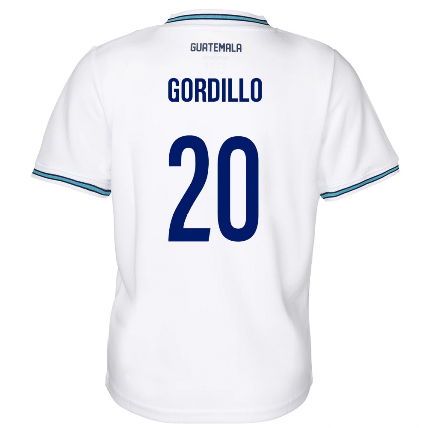 Kids Football Guatemala Gerardo Gordillo #20 White Home Jersey 24-26 T-Shirt Za