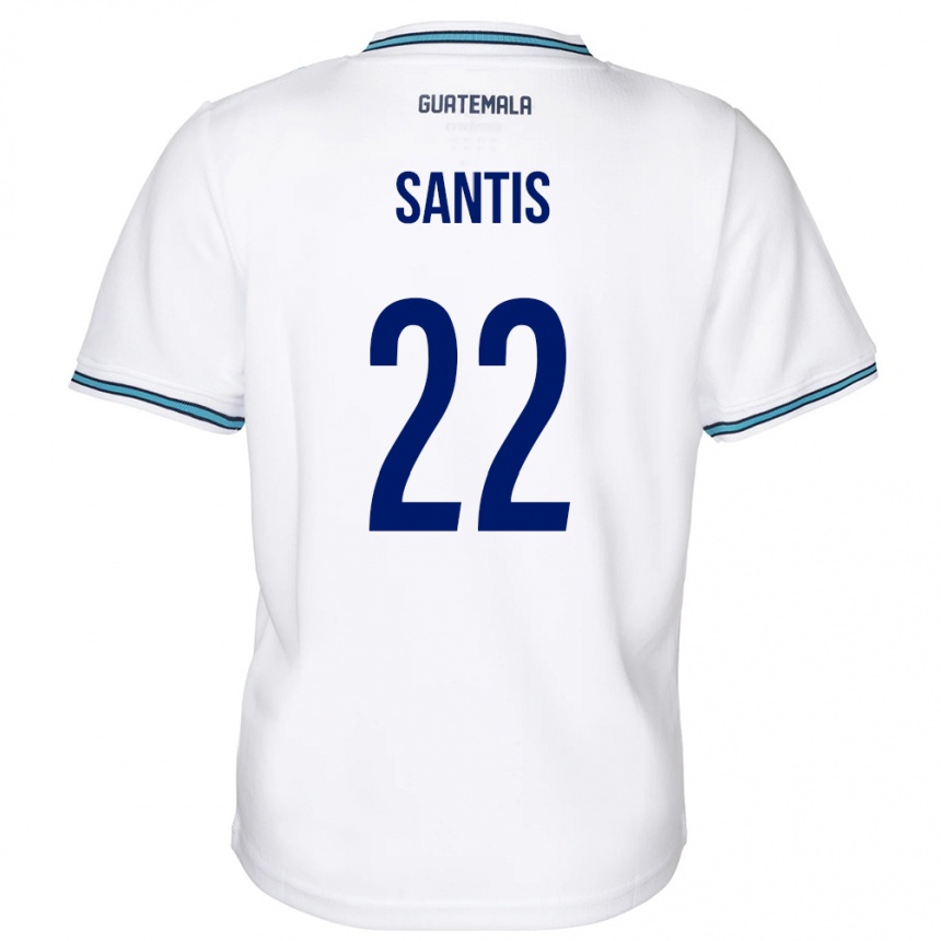 Kids Football Guatemala Diego Santis #22 White Home Jersey 24-26 T-Shirt Za