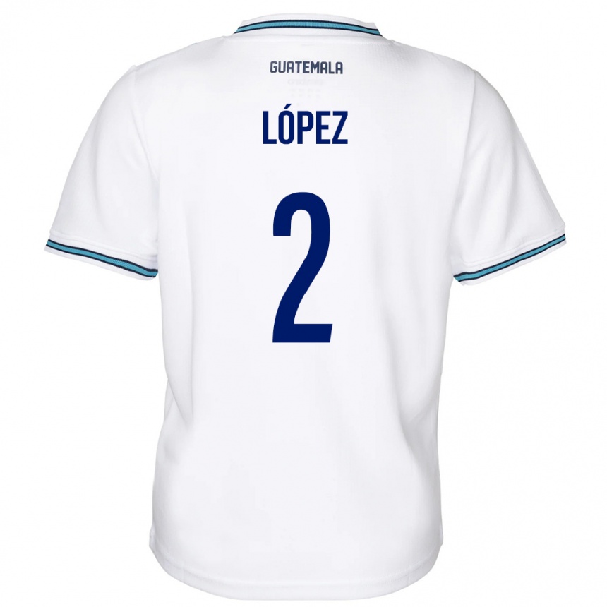 Kids Football Guatemala Francisco López #2 White Home Jersey 24-26 T-Shirt Za