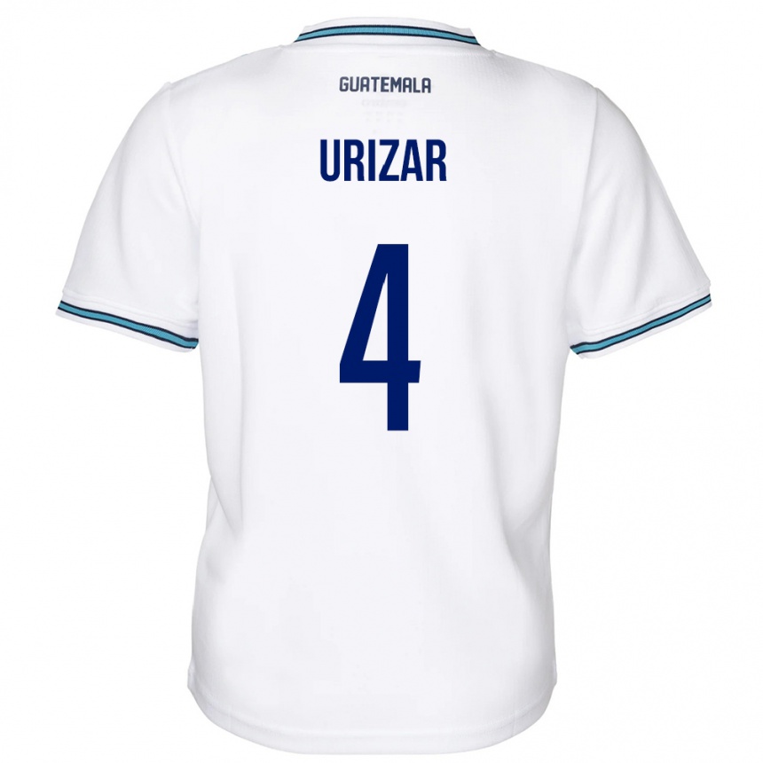 Kids Football Guatemala Jeshua Urizar #4 White Home Jersey 24-26 T-Shirt Za