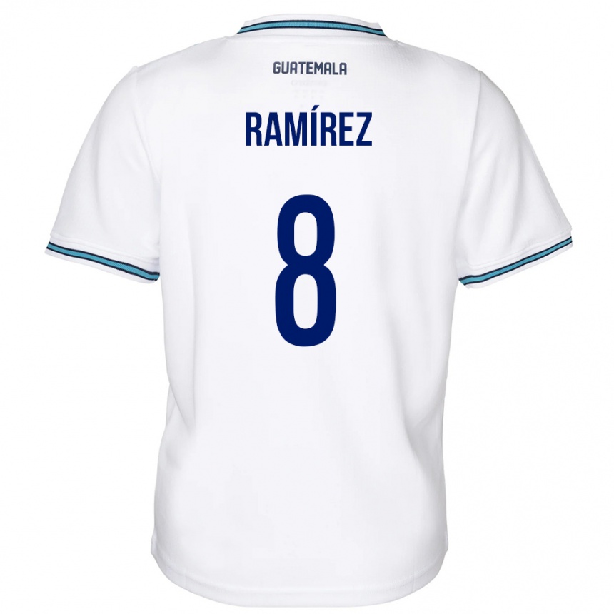 Kids Football Guatemala Dennis Ramírez #8 White Home Jersey 24-26 T-Shirt Za