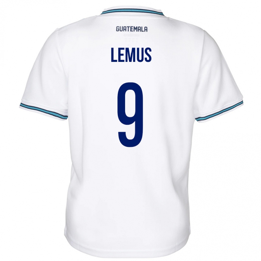 Kids Football Guatemala Erick Lemus #9 White Home Jersey 24-26 T-Shirt Za