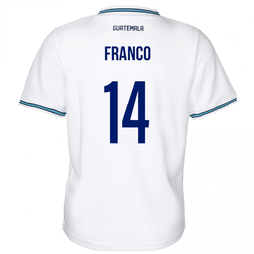 Kids Football Guatemala Jonathan Franco #14 White Home Jersey 24-26 T-Shirt Za