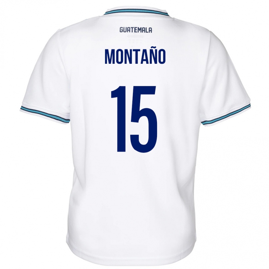 Kids Football Guatemala Figo Montaño #15 White Home Jersey 24-26 T-Shirt Za