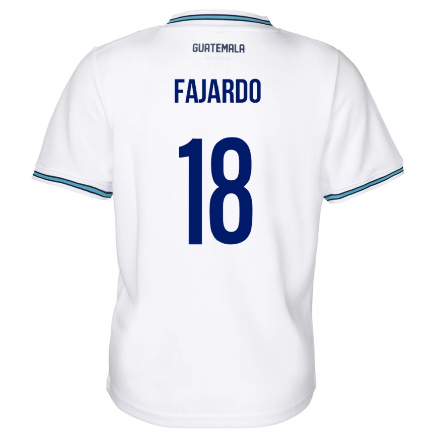 Kids Football Guatemala William Fajardo #18 White Home Jersey 24-26 T-Shirt Za