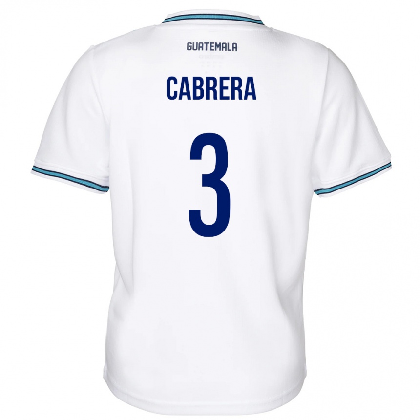 Kids Football Guatemala Gabriel Cabrera #3 White Home Jersey 24-26 T-Shirt Za