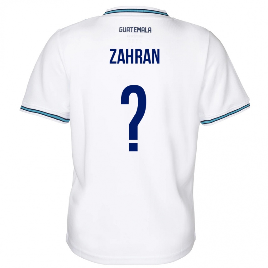 Kids Football Guatemala William Zahran #0 White Home Jersey 24-26 T-Shirt Za