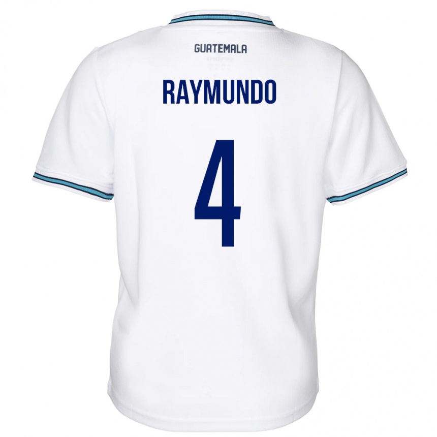 Kids Football Guatemala Cristopher Raymundo #4 White Home Jersey 24-26 T-Shirt Za