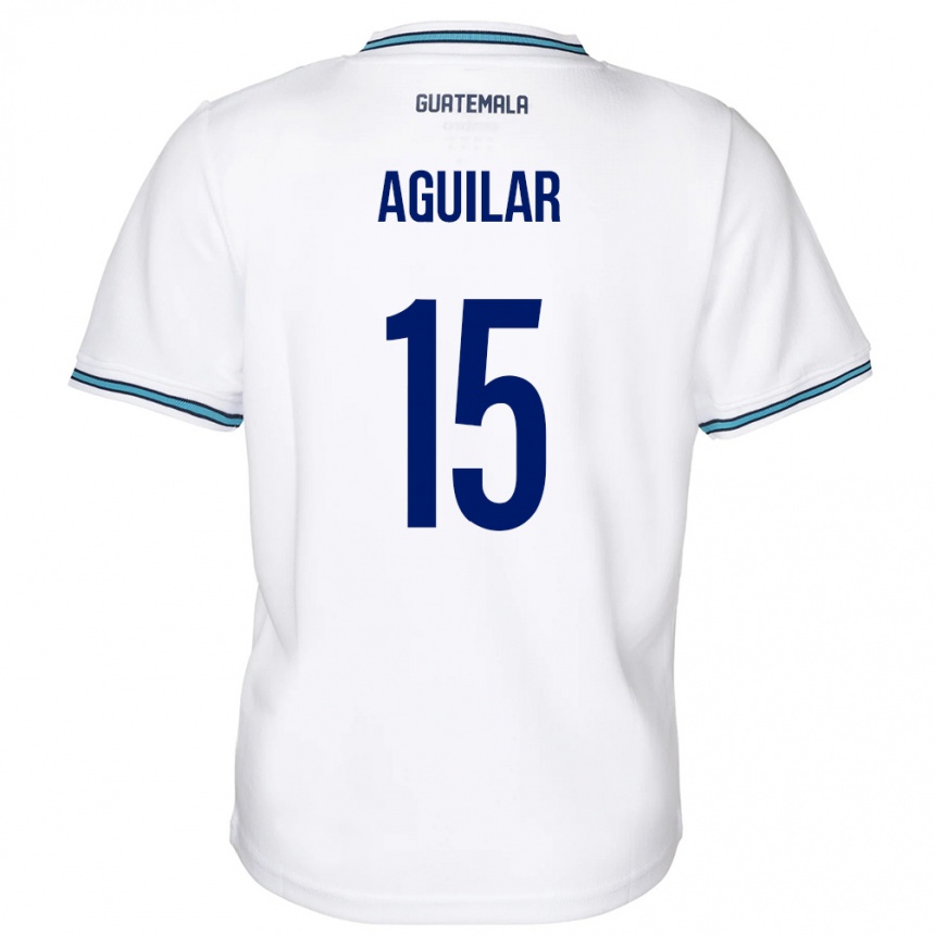 Kids Football Guatemala Carlos Aguilar #15 White Home Jersey 24-26 T-Shirt Za