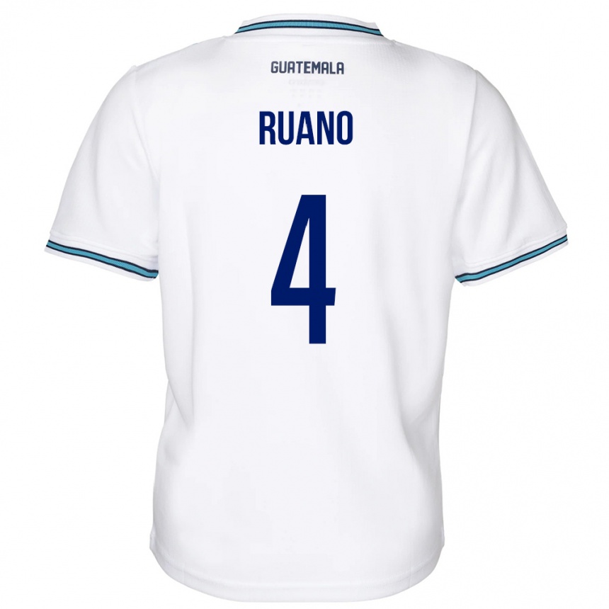 Kids Football Guatemala Michelle Ruano #4 White Home Jersey 24-26 T-Shirt Za