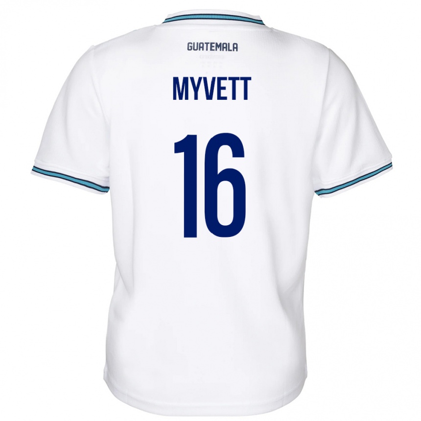 Kids Football Guatemala Jemery Myvett #16 White Home Jersey 24-26 T-Shirt Za