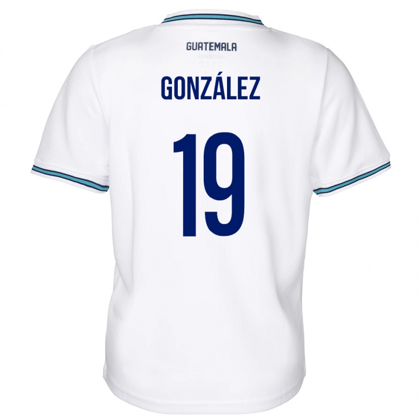 Kids Football Guatemala Karen González #19 White Home Jersey 24-26 T-Shirt Za