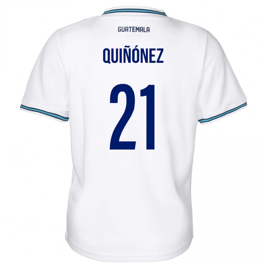 Kids Football Guatemala Andrea Quiñónez #21 White Home Jersey 24-26 T-Shirt Za