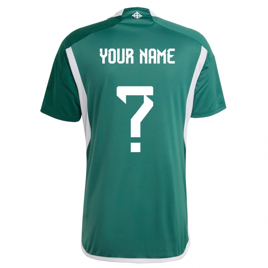 Kids Football Northern Ireland Your Name #0 Green Home Jersey 24-26 T-Shirt Za