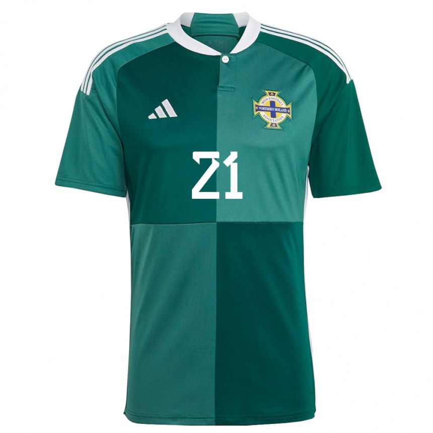 Kids Football Northern Ireland Josh Magennis #21 Green Home Jersey 24-26 T-Shirt Za