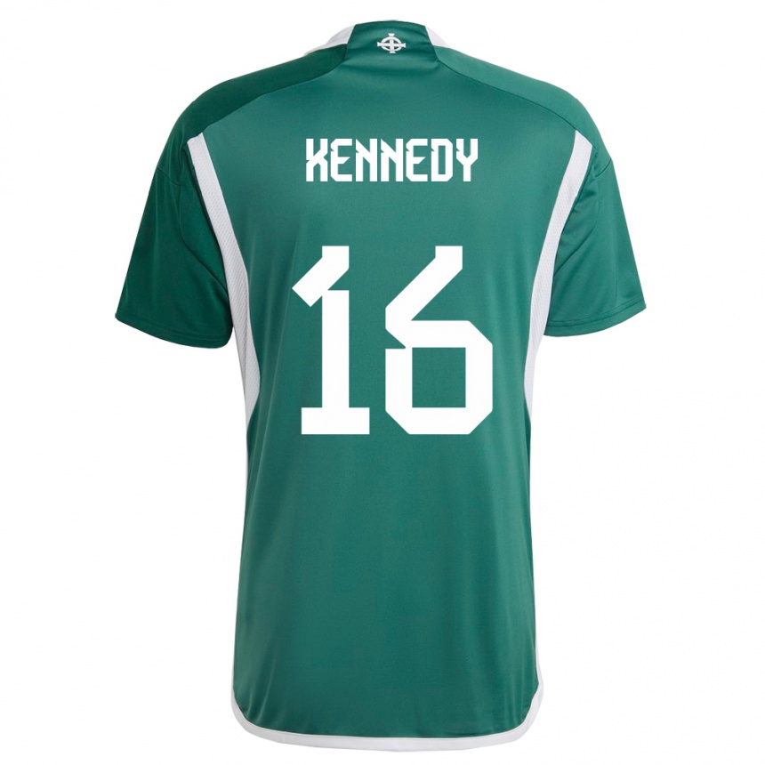 Kids Football Northern Ireland Matty Kennedy #16 Green Home Jersey 24-26 T-Shirt Za