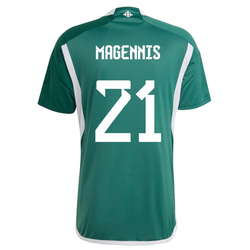 Kids Football Northern Ireland Josh Magennis #21 Green Home Jersey 24-26 T-Shirt Za