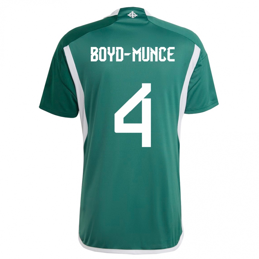 Kids Football Northern Ireland Caolan Boyd-Munce #4 Green Home Jersey 24-26 T-Shirt Za