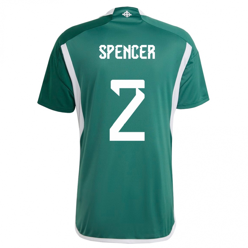 Kids Football Northern Ireland Brodie Spencer #2 Green Home Jersey 24-26 T-Shirt Za