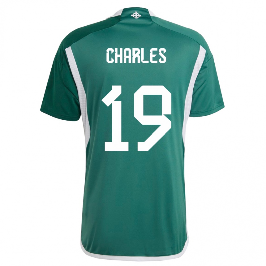 Kids Football Northern Ireland Shea Charles #19 Green Home Jersey 24-26 T-Shirt Za