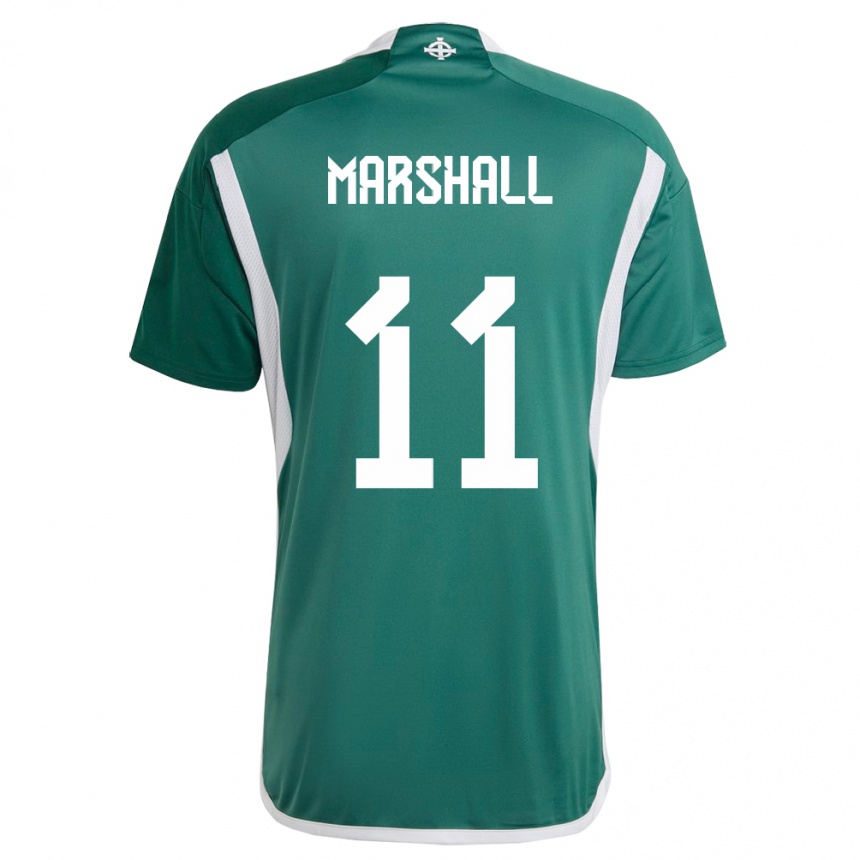 Kids Football Northern Ireland Callum Marshall #11 Green Home Jersey 24-26 T-Shirt Za