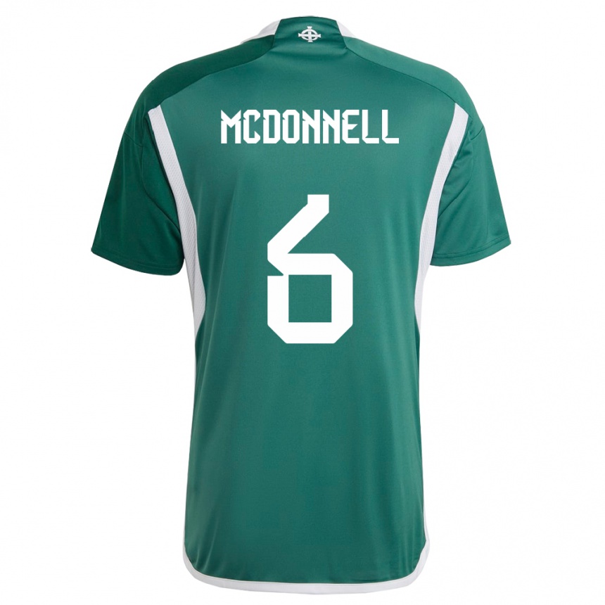 Kids Football Northern Ireland Jamie Mcdonnell #6 Green Home Jersey 24-26 T-Shirt Za