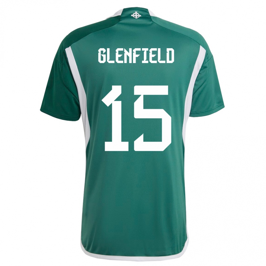 Kids Football Northern Ireland Sam Glenfield #15 Green Home Jersey 24-26 T-Shirt Za