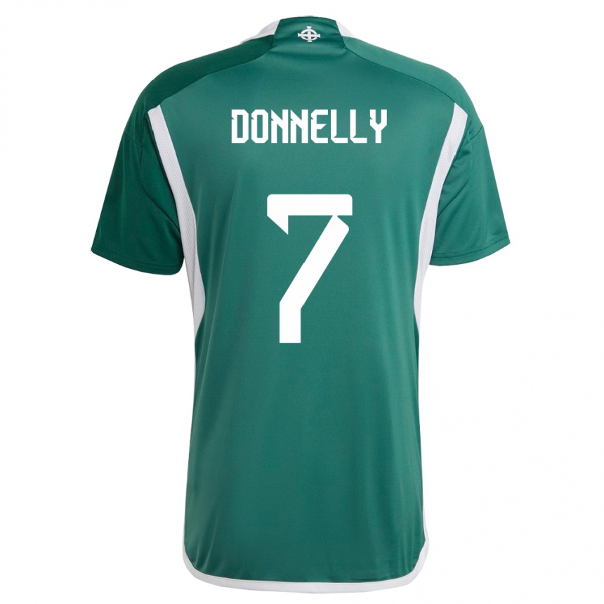 Kids Football Northern Ireland Caolan Donnelly #7 Green Home Jersey 24-26 T-Shirt Za