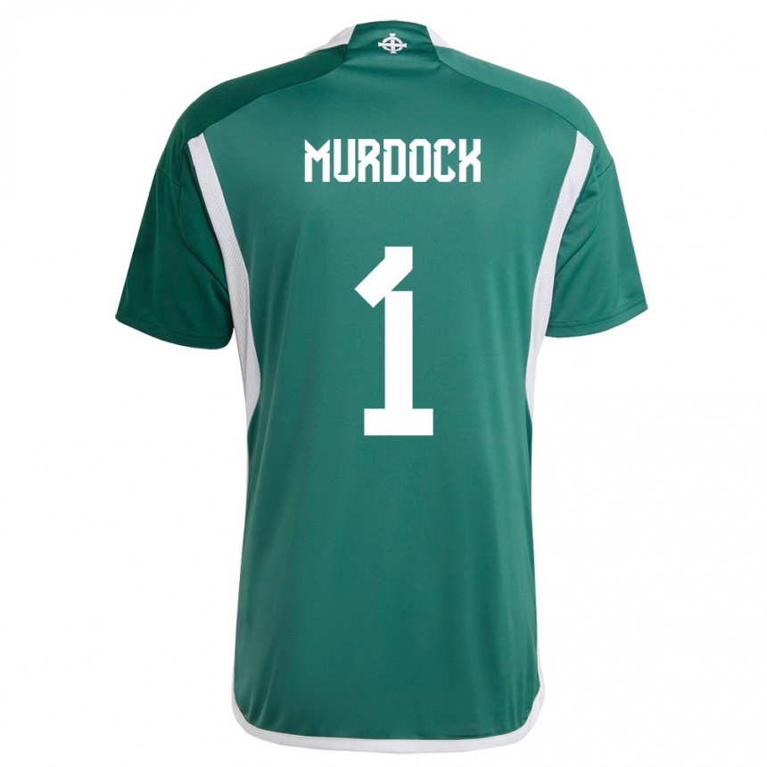 Kids Football Northern Ireland Will Murdock #1 Green Home Jersey 24-26 T-Shirt Za