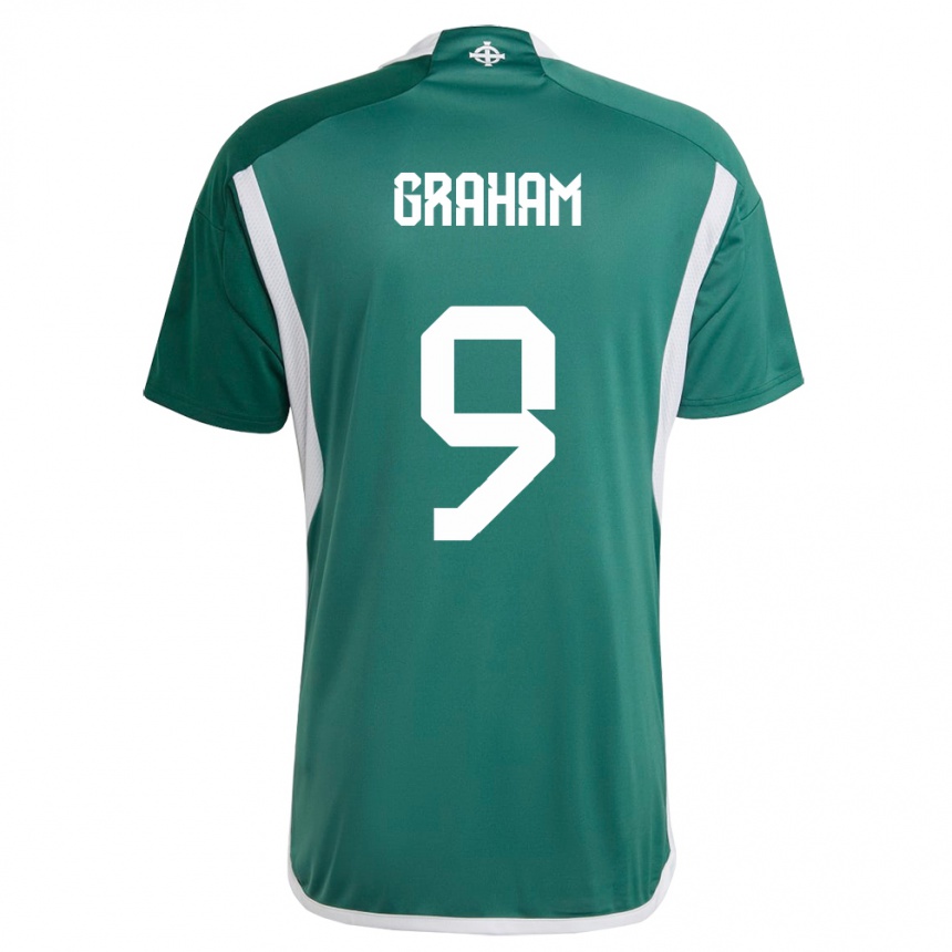 Kids Football Northern Ireland Braiden Graham #9 Green Home Jersey 24-26 T-Shirt Za