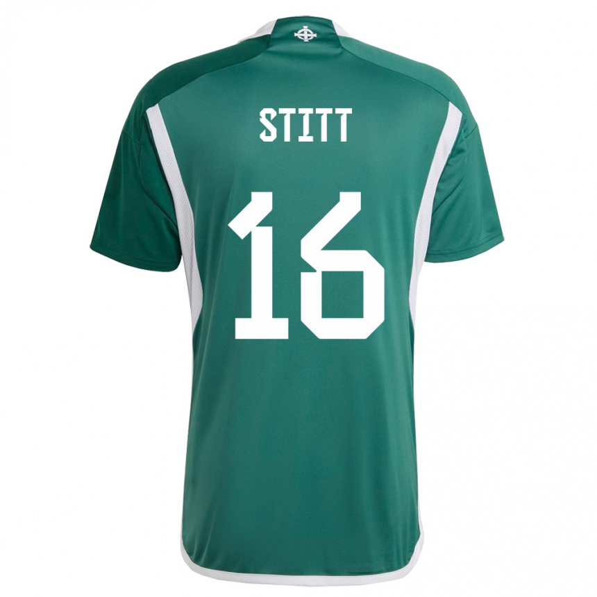 Kids Football Northern Ireland Dylan Stitt #16 Green Home Jersey 24-26 T-Shirt Za