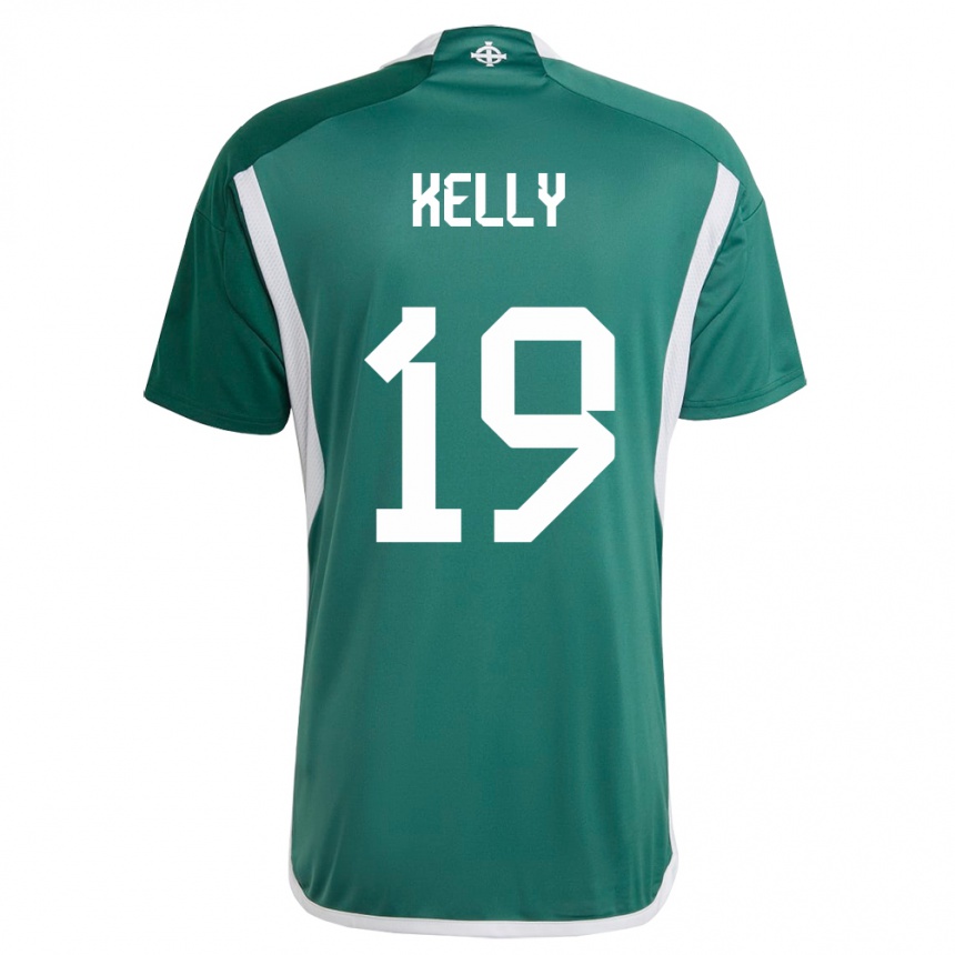 Kids Football Northern Ireland Oscar Kelly #19 Green Home Jersey 24-26 T-Shirt Za