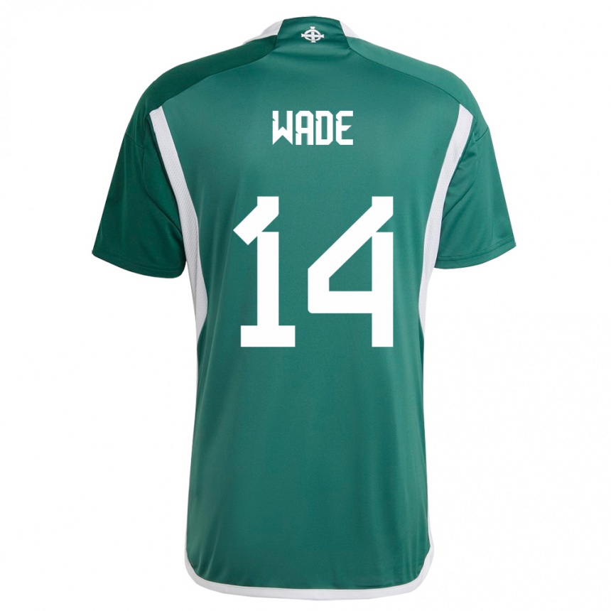 Kids Football Northern Ireland Lauren Wade #14 Green Home Jersey 24-26 T-Shirt Za