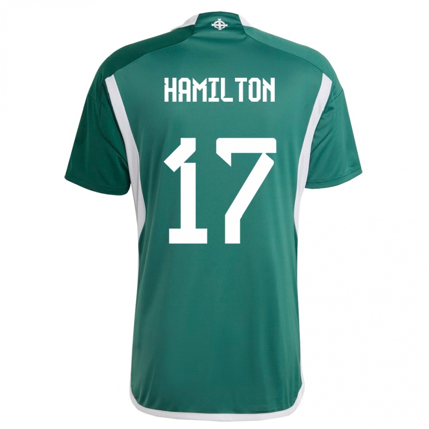 Kids Football Northern Ireland Caragh Hamilton #17 Green Home Jersey 24-26 T-Shirt Za